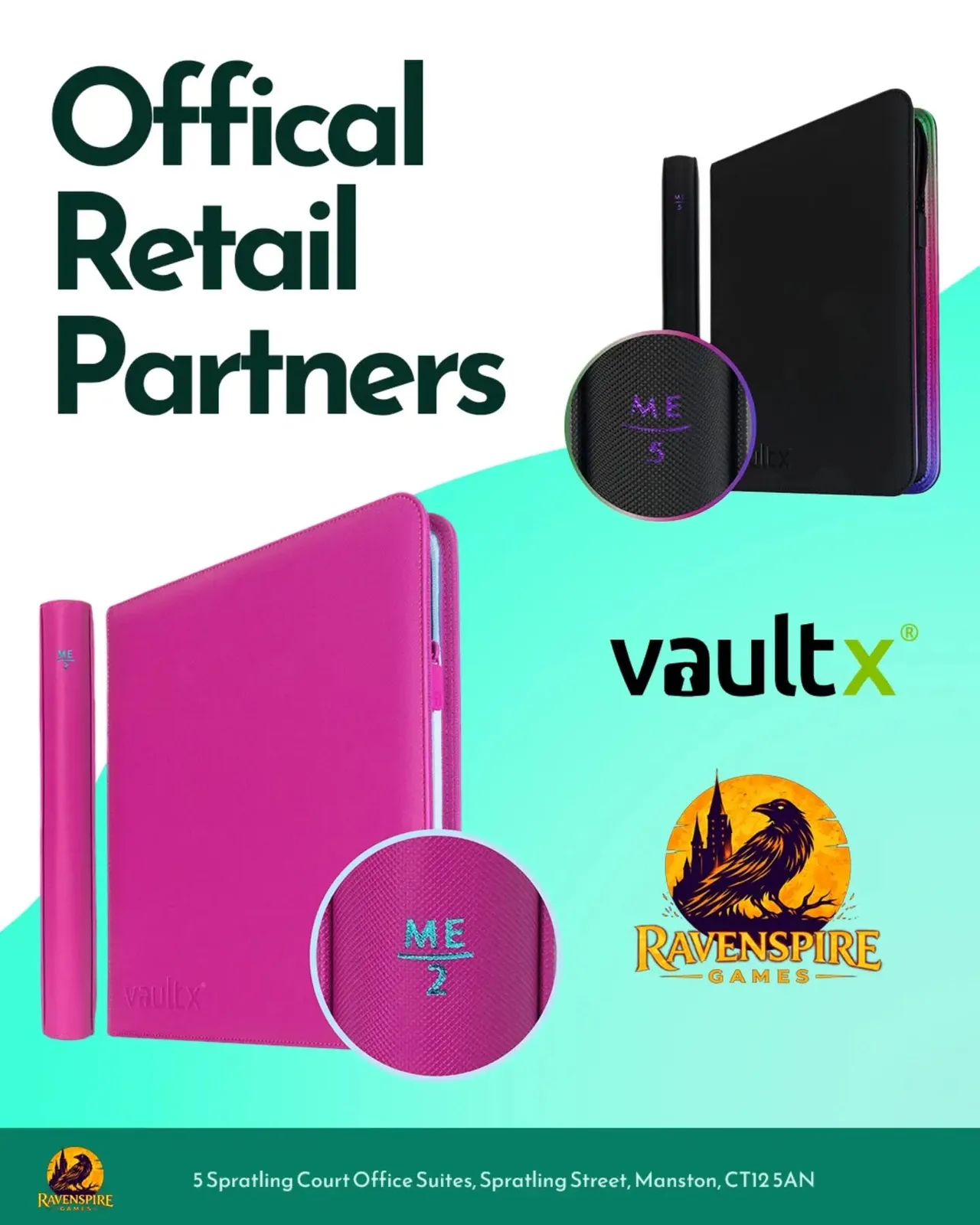 Ravenspire Games is an Official Retail Partner of Vault X