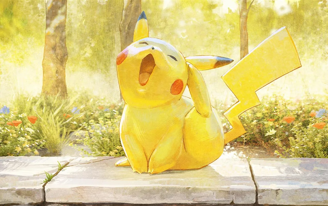 Pikachu scenic landscape card art
