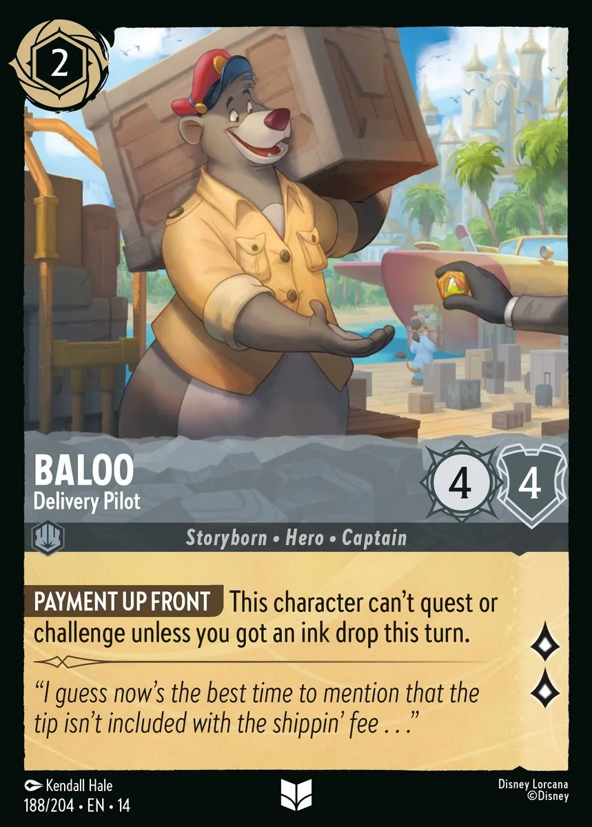 Baloo Delivery Pilot Disney Lorcana card
