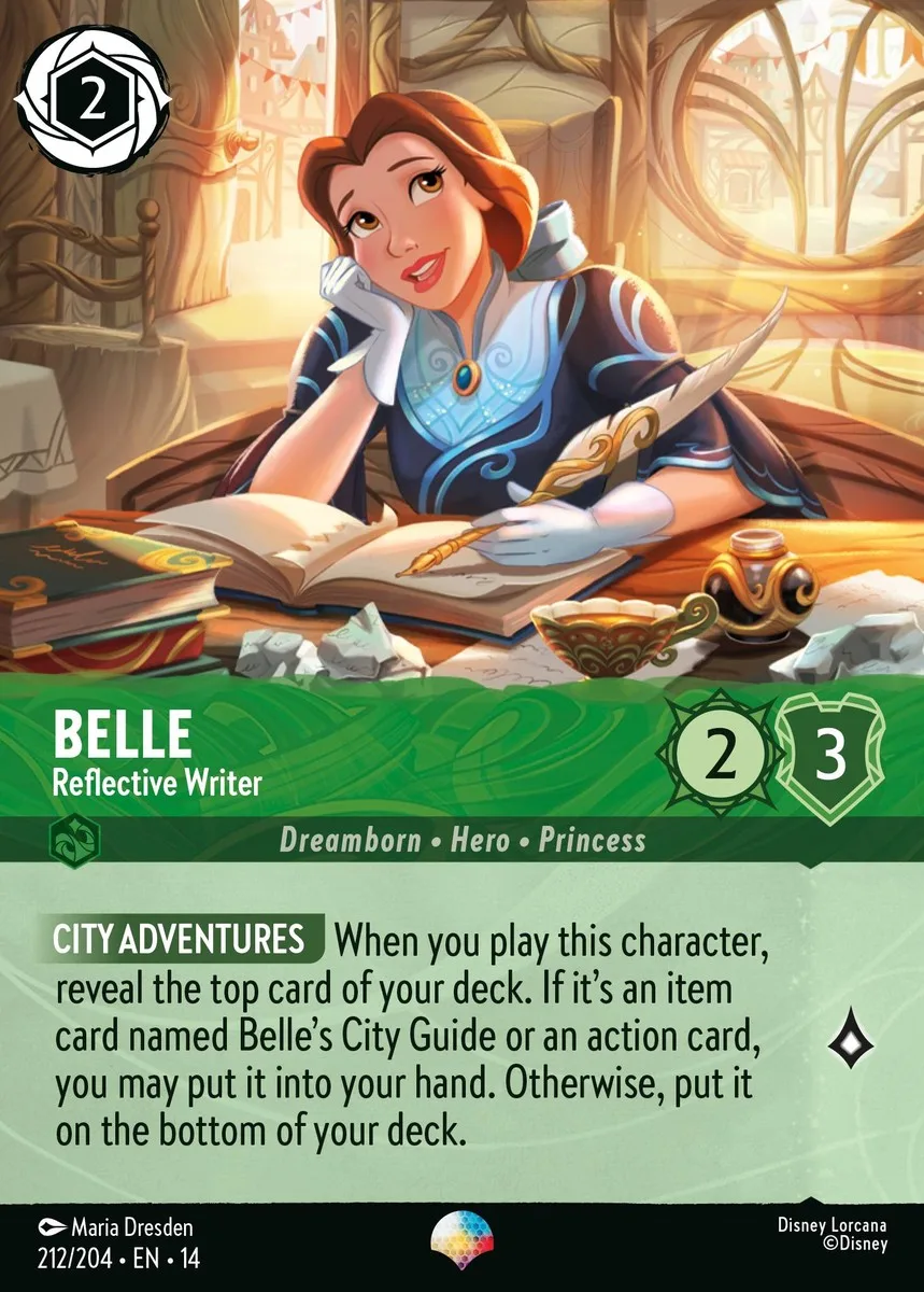 Belle Reflective Writer Disney Lorcana card
